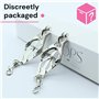 Pince Teton Sexuelle bdsm Jouet Intime Longueur 8.3cm en Métal couleur Argent Jouet Sexuel accessoire bdsm avec Mousquetons Sex 
