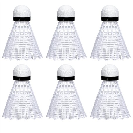 XIZAO Lot de 6 volants de badminton en nylon solides et durables - En plastique - Pour l'entraînement en intérieur et en extérie