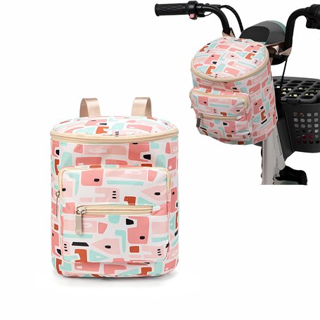Sacoche de vélo pour enfant - Étanche - Panier avant - Panier de vélo pour enfants - Accessoires de vélo (rose)