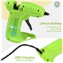 Pistolet à Colle Chaude, Mini Pistolet à Colle Rechargeable par USB Batterie 2600mAh avec 40 Bâtons de Colle de 7mm et 6 étuis d