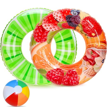 Lubibi 4 Pcs Anneau de Natation Gonflable Avec Balles