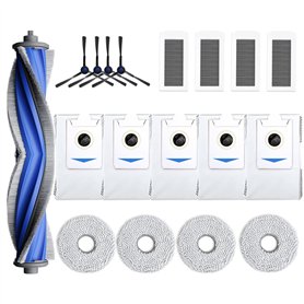 Geoviizon Lot de 18 accessoires de rechange compatibles avec ECOVACS X5 Omni (1 brosse principale