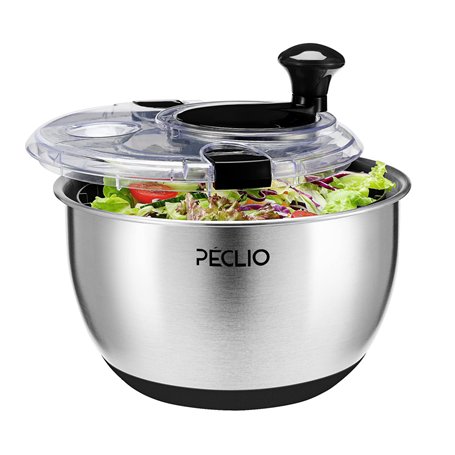 Peclio Grande essoreuse à salade en acier inoxydable 18/10 de 4