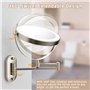 Miroir Grossissant Lumineux 1X/10X Mural Miroir Grossissant Lumineux Mural et 360°Pivotant 3 couleurs luminosité et température 