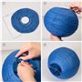 LIHAO Lanterne Papier Lampion Papier Boule pour Décoration Mariage Maison (6/8/10/12 inch Bleu)