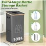 POFIBO 105L Collecteur de Bouteilles avec Couvercle, 2 sacs de Rechange, Durable et Facile à Utiliser, Idéal pour le Stockage de
