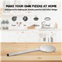 Honsdom Pelle à Pizza Ronde, Pelle Pizza Perforée 8 Pouces avec 40cm Manche en Amovible, pour Plaques à Pizza de Cuisine et Mais