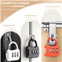 Lot de 7 cadenas à combinaison à 3 chiffres - Avec code numérique - Mini cadenas à bagages - Pour voyage, valise, sac à dos, val
