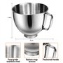 Bol mélangeur en acier inoxydable compatible avec les batteurs sur socle Kitchen Aid de 4,5 et 5 litres