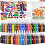 ZLPBAO Tie Dye Kit 37 Couleurs - Kit Tie Dye pour enfants - Teinture Textile de Tissu Vives pour Enfants et Adultes DIY Peinture