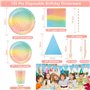 VIPNAJI 176 PCS Vaisselle Anniversaire Assiette Vaisselles Anniversaires Fille Assiettes Dîner Dessert Tasse Serviette Papier Pa