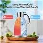 Luvan 1,8L Thermos,Pichet Isotherme Acier Inoxydable Cafetière Isolante 12h Chaud et 24h Froid Double Paroi Isolée sous Vide The