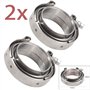 Bohaner Kit de colliers de serrage en V pour pot d'échappement de voiture - 2 colliers de serrage en V en acier inoxydable - 76 