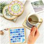 ZYEKIU 5 Pièces Dessous de Verre, sous Verre en Bois Manuel, Dessous de Plat DIY, Kit Mosaique Adulte Créativité, Petit Plateau