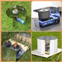 HEKOBAG Pare-Vent Pliable Aluminium, 12 Plaques Aluminium Pliable, Pare Vent Pliable pour Réchaud de Camping, Pare Vent pour Rec