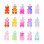 100 Pcs Charms Ours Gommeux Pendentifs mignon résine ours bonbons charmes en couleur vive dessin animé ours porte-clés bijoux co