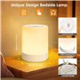 SOLIDEE LED Lampe de Chevet, Lampe Veilleuse Tactile à Intensité Variable, Mode chaud et Lampe Table à Gradation RGB, Rechargeab