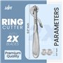 MJW Coupe-Bague Avec 2 Lames de Rechange – Outil de Coupe de Bijoux d'urgence en Acier Inoxydable, Instrument Idéal de Premiers 