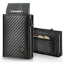 TENBST Porte Carte | Portefeuille en Cuir Carbone Bloquant RFID | Etui Carte Bancaire Anti Piratage | Porte Monnaie avec Billets