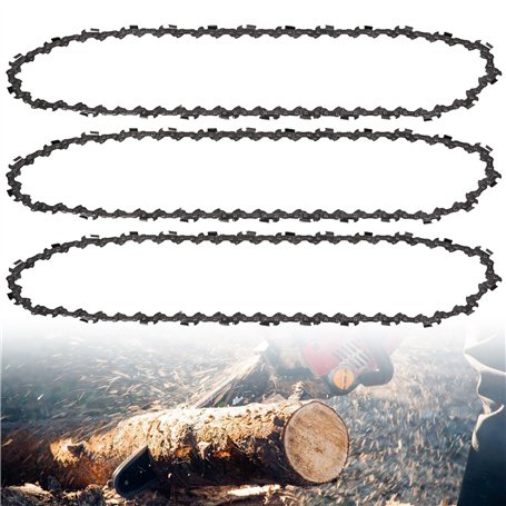 3 PCS Chaînes de Tronçonneuse pour Guide-Chaîne de 12" (30 cm)