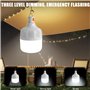 Lot de 3 lampes de camping LED rechargeables par USB - Lampe de tente super lumineuse - 3 modes d'éclairage - 30 W - Lampe de ca