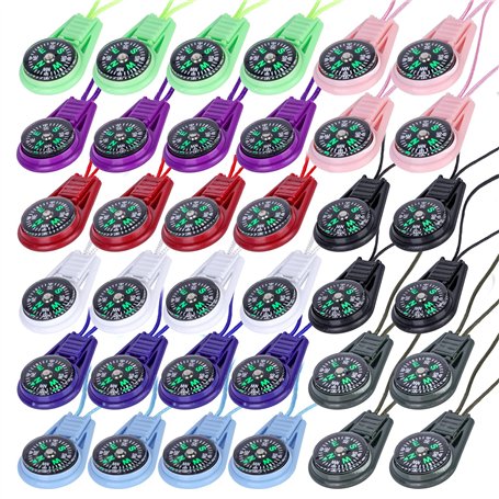 Molbory Lot de 36 mini boussoles de survie