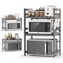 Glovios Support pour Micro Onde et Four Extensible Etagere Micro-Ondes 3 Niveaux