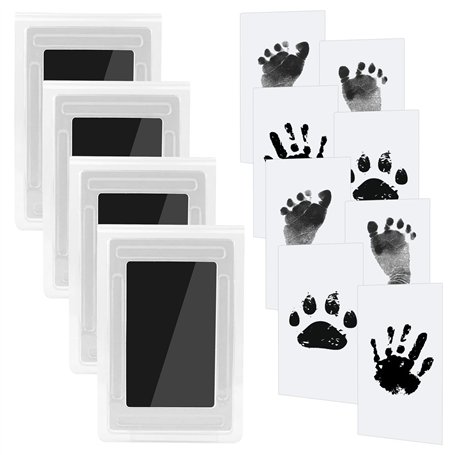 4pcs Kit Empreinte Pieds et Mains Bébé Enfant Empreinte Clean Touch Tampons Bébé Empreinte de Main Empreinte,Empreintes Bébé L'e