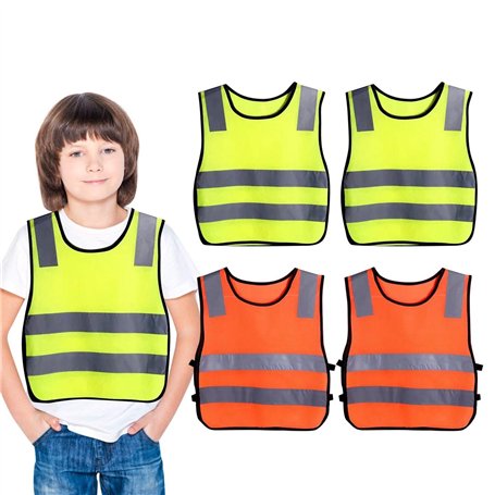 Pack De 4 Gilets Réfléchissants Pour Enfants