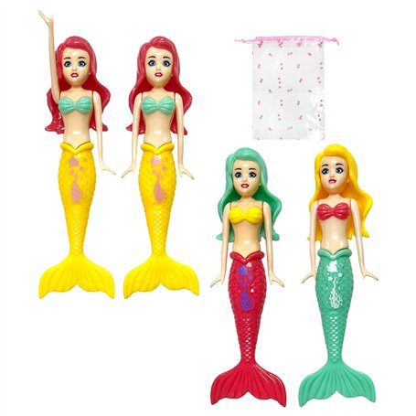 SLEEKEE 4 Jouets sirène avec 1 Sac de Rangement