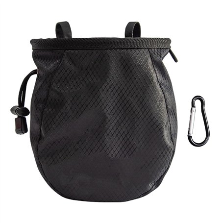 SLEEKEE 1 sac à craie d'escalade noir avec 1 boucle en métal d'alpinisme noire