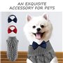 Pull et Mouches pour Animal de Compagnie, Manteau d'Hiver Chaud, Pull en Tricot à Col Roulé pour Chats et Chiens (M, Gris)