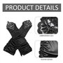NyxSeat 1 pièce - Gants longs en satin - Motif floral - Style gothique - Rétro - Convient pour les spectacles sur scène, jeux de