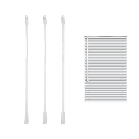 Lot de 3 tringles de store vénitien avec 3 crochets et poignées