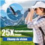 Jumelles 25X60 Jumelles Adultes Puissante étanches pour l'observation des Oiseaux Jumelles Adultes 60mm Grande Oculaire Antibuée