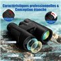 Jumelles 25X60 Jumelles Adultes Puissante étanches pour l'observation des Oiseaux Jumelles Adultes 60mm Grande Oculaire Antibuée