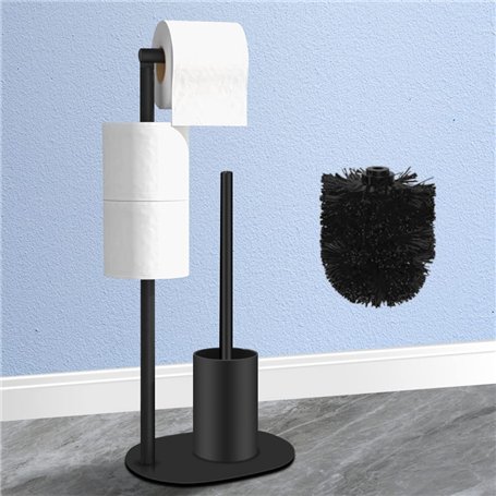 AIQII Porte-papier toilette en acier inoxydable avec brosse de toilette