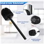 AIQII Porte-papier toilette en acier inoxydable avec brosse de toilette, noir poli, design moderne, 1 rouleau