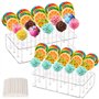 Szaboviktoria Lot de 2 Supports à Sucettes Transparents En Acrylique Avec 100 Bâtonnets Pour Cake Pops