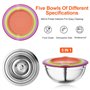 Newaner 5 pièces bols à mélanger, saladier bol à en acier inoxydable avec Coloré couvercle hermétique, 4.5L / 3.5L / 2.5L / 2L /