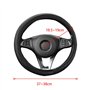 Gvolatee Couvre Volant de Voiture en Cuir Microfibre 37-39cm pour la Plupart des Voitures (Noir)