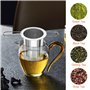 Relota 2 Pièces Infuseur Thé en 304 Acier Inoxydable, Filtre à Thé Trou Fin avec Poignées Pliable et Couvercle, Réutilisable Inf