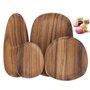 Lot de 4 plateaux de service ronds irréguliers en bois pour collations