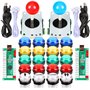 EG STARTS Arcade Classic Kit DIY Pièces USB LED Encoder pour PC Console Jeux 2x 8 voies Joystick 20 x 5 V Boutons lumineux lumin