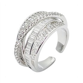 KONFEN Bague Reglable Argent, Bague Argent avec Zircon Femme, Pouce Bague Ouverte Bague Anneau Bagues, Bague Pouce Bague Orteil  KONFEN Bague Reglable Argent