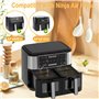VMUTGA 2 Pièces Grille Anti Projection pour Air Fryer Ninja, Protection Silicone Réutilisable Moule Silicone Couvercle Anti Ecla
