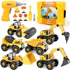 6 en 1 Démonter et Assembler Camion DIY Construction Véhicules Kit avec Jeu Perceuse Électrique pour Enfant Jeu éducatif de Garç 6 en 1 Démonter et Assembler Camion DIY Construction Véhicules Kit avec Jeu Perceuse Électrique pour Enfant Jeu éducatif de Garç