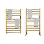 DUDYP Radiateur Sèche-Serviette Électrique Or Autoportant Et Mural Chauffe-Serviettes Électrique pour Salle De Bain avec Minuter