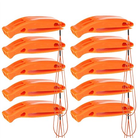 BRAMBLE - 10 Sifflets d'urgence de Survie avec Cordon - Sécurité