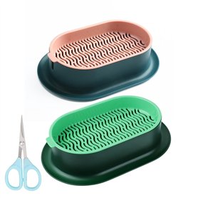 Shengxi 2 Pièces Herbe à Chat Boîte en Plastique, Kit de Culture d'herbe pour Chat Pot de Germination Hydroponique Plateau de Ja Shengxi 2 Pièces Herbe à Chat Boîte en Plastique